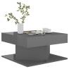 High Gloss Grey Coffee Table - 57x57x30 cm | HipoMarket