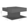 High Gloss Grey Coffee Table - 57x57x30 cm | HipoMarket