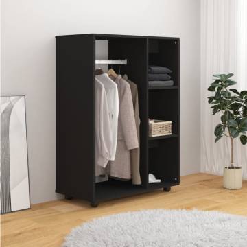 Wardrobe Black 80x40x110 cm | Engineered Wood Storage Solution