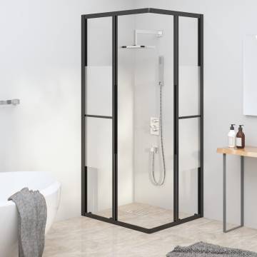 Shower Cabin Half Frosted ESG 80x70x180 cm Black | HipoMarket