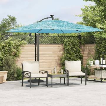 Garden Parasol with Steel Pole - Blue 269x269x235 cm