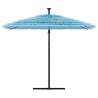 Garden Parasol with Steel Pole - Blue 269x269x235 cm