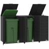  Wheelie Bin Storage for 3 Bins Black 207x79x117 cm Steel Colour black Number of bins 3 