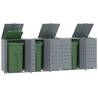  Wheelie Bin Storage for 5 Bins Grey 345x79x117 cm Steel Colour grey Number of bins 5 