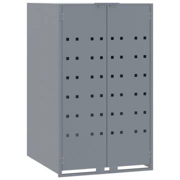 Durable Wheelie Bin Storage for 5 Bins - Grey Steel