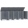 Durable Wheelie Bin Storage for 5 Bins - Grey Steel