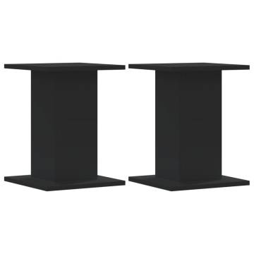 Stylish Black Speaker Stands - 2 pcs Engineered Wood