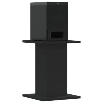 Stylish Black Speaker Stands - 2 pcs Engineered Wood