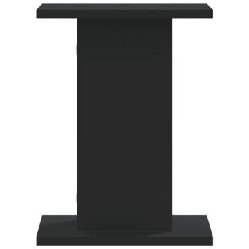 Stylish Black Speaker Stands - 2 pcs Engineered Wood