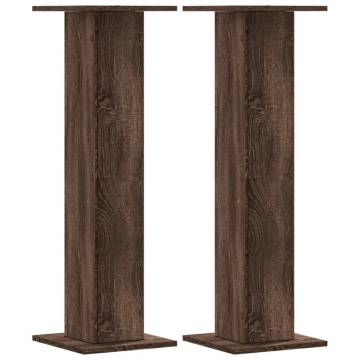 Brown Oak Speaker Stands - 2 pcs Engineered Wood - 95 cm