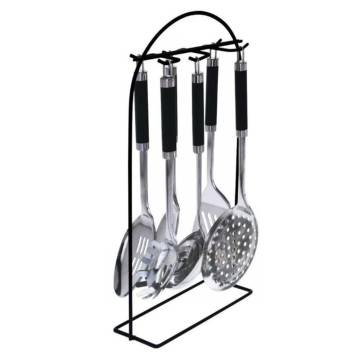 7 Piece Kitchen Tools Set With Rack - Stainless Steel | HipoMarket