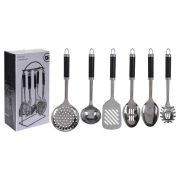 7 Piece Kitchen Tools Set With Rack - Stainless Steel | HipoMarket