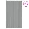  Roof Panels 12 pcs Galvanised Steel Grey 80x45 cm Colour grey Size 80 x 45 cm Quantity in Package 12 