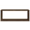 Stylish Wall Cube Shelves - Brown Oak - 2 pcs - 60x15x23 cm