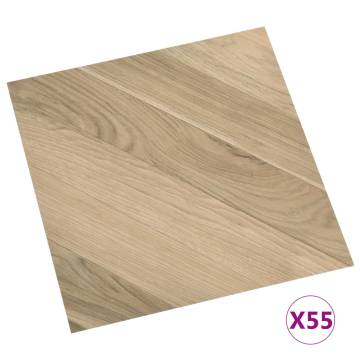 Self-adhesive Brown Striped PVC Flooring Planks - 55 pcs