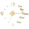 Gold 3D Wall Clock - Modern Design XXL 100 cm | Hipomarket