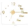 Gold 3D Wall Clock - Modern Design XXL 100 cm | Hipomarket