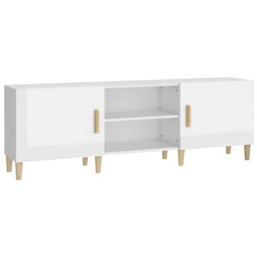 High Gloss White TV Cabinet - Stylish & Practical 150x30x50 cm