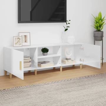 High Gloss White TV Cabinet - Stylish & Practical 150x30x50 cm