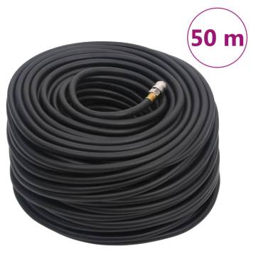 Hybrid Air Hose Black 0.6" 50m - Durable Rubber & PVC