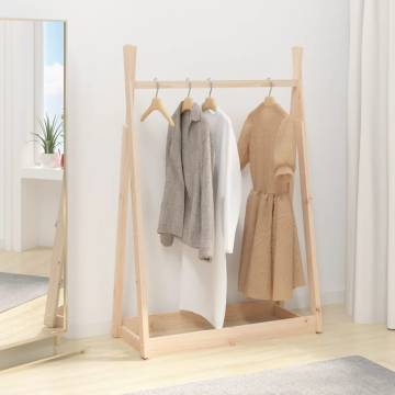 Stylish Solid Wood Pine Clothes Rack - 100x45x150 cm