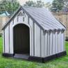 Durable Grey Dog House - 92x87x91 cm Plastic for Outdoor Use