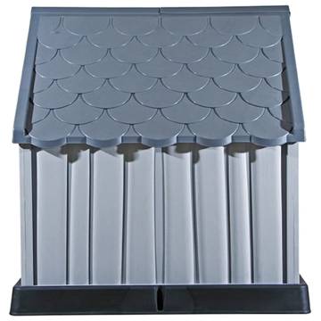 Durable Grey Dog House - 92x87x91 cm Plastic for Outdoor Use