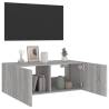 Stylish TV Wall Cabinet with LED Lights - Grey Sonoma 80x35 cm