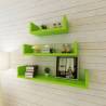 3 Green MDF U-shaped Floating Wall Display Shelves BookDVD Storage Colour green Quantity in Package 3 Number of Pieces 1 