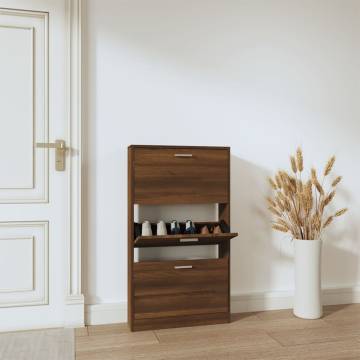 Stylish Brown Oak Shoe Cabinet - Organize Your Shoes