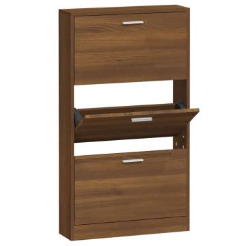 Stylish Brown Oak Shoe Cabinet - Organize Your Shoes