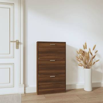 Stylish Brown Oak Shoe Cabinet - Organize Your Shoes