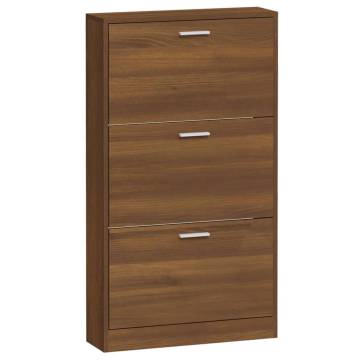 Stylish Brown Oak Shoe Cabinet - Organize Your Shoes