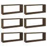 Wall Cube Shelves 6 pcs Brown Oak - Stylish Storage Solution