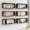 Wall Cube Shelves 6 pcs Brown Oak - Stylish Storage Solution