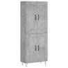 Stylish Highboard in Concrete Grey - 69.5x34x180 cm