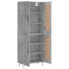 Stylish Highboard in Concrete Grey - 69.5x34x180 cm