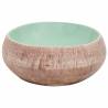 Elegant Green & Brown Oval Countertop Basin - 59x40 cm Ceramic