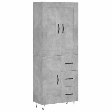 Stylish Highboard Concrete Grey - 69.5x34x180 cm | HipoMarket