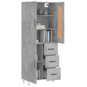 Stylish Highboard Concrete Grey - 69.5x34x180 cm | HipoMarket