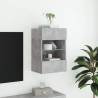 TV Wall Cabinet with LED Lights - Concrete Grey 40x30x60.5 cm