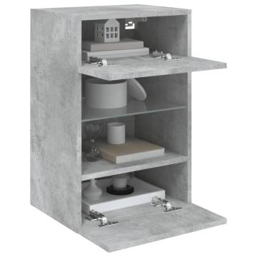 TV Wall Cabinet with LED Lights - Concrete Grey 40x30x60.5 cm