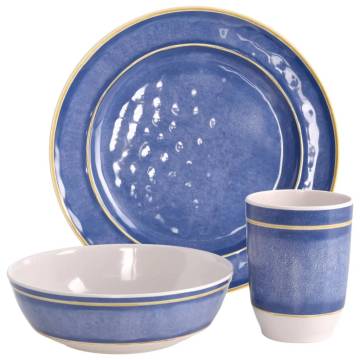 Redcliffs 12 Piece Camping Tableware Set - Melamine Blue