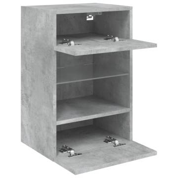 TV Wall Cabinet with LED Lights - Concrete Grey 40x30x60.5 cm