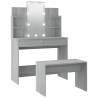 Stylish Dressing Table Set with LED - Grey Sonoma Wood