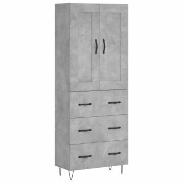 Stylish Highboard Concrete Grey - 69.5x34x180 cm | HipoMarket