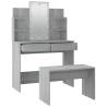 Stylish Dressing Table Set with LED - Grey Sonoma Wood