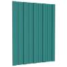 Roof Panels 12 pcs Galvanised Steel Green 60x45 cm | HiPo Market