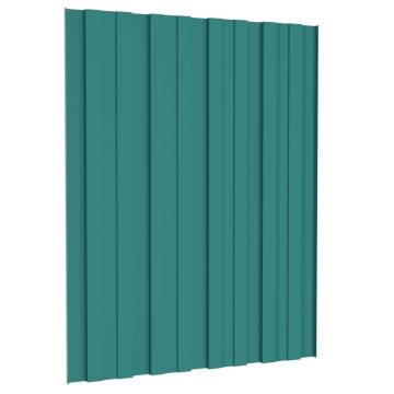 Roof Panels 12 pcs Galvanised Steel Green 60x45 cm | HiPo Market