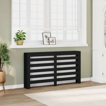 Stylish Black Radiator Cover - 149x20x82 cm Engineered Wood